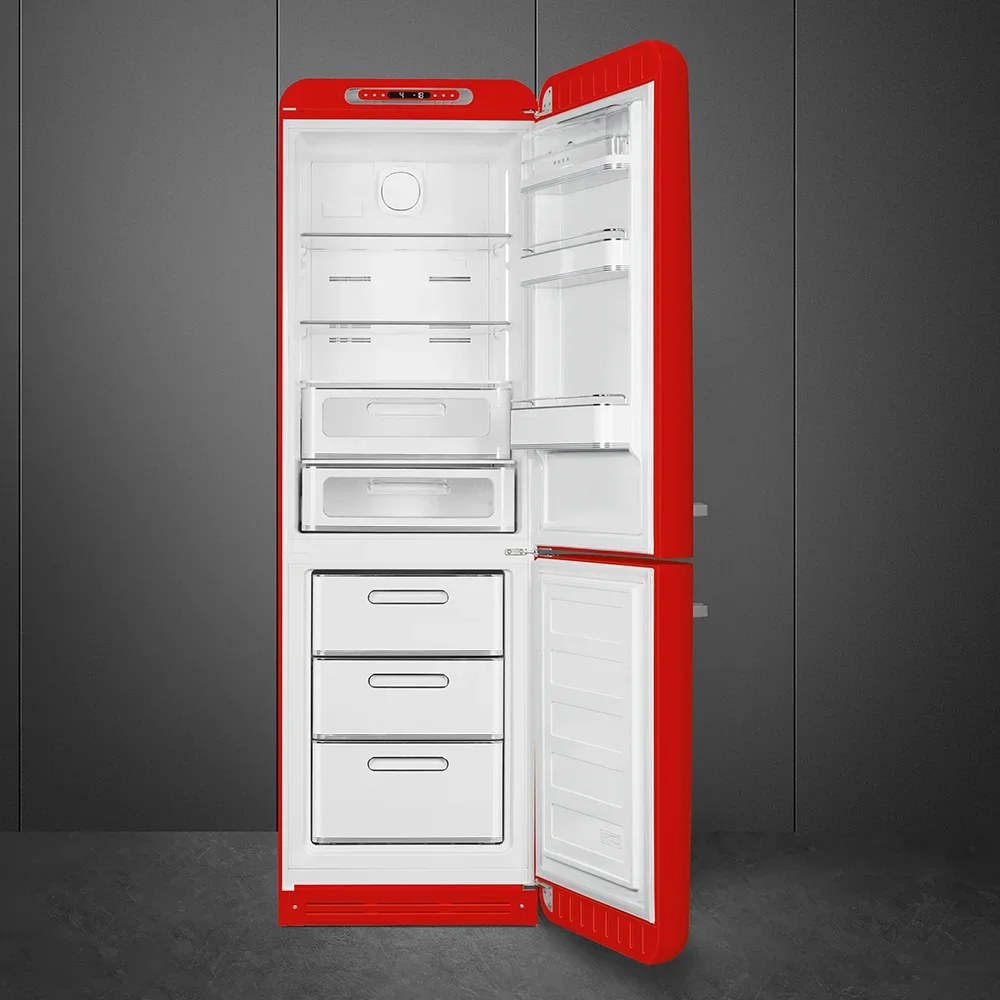 SMEG FAB32RRD6 Отдельностоящий двухдверный холодильник, стиль 50-х годов, 60 см, красный, No-frost, 