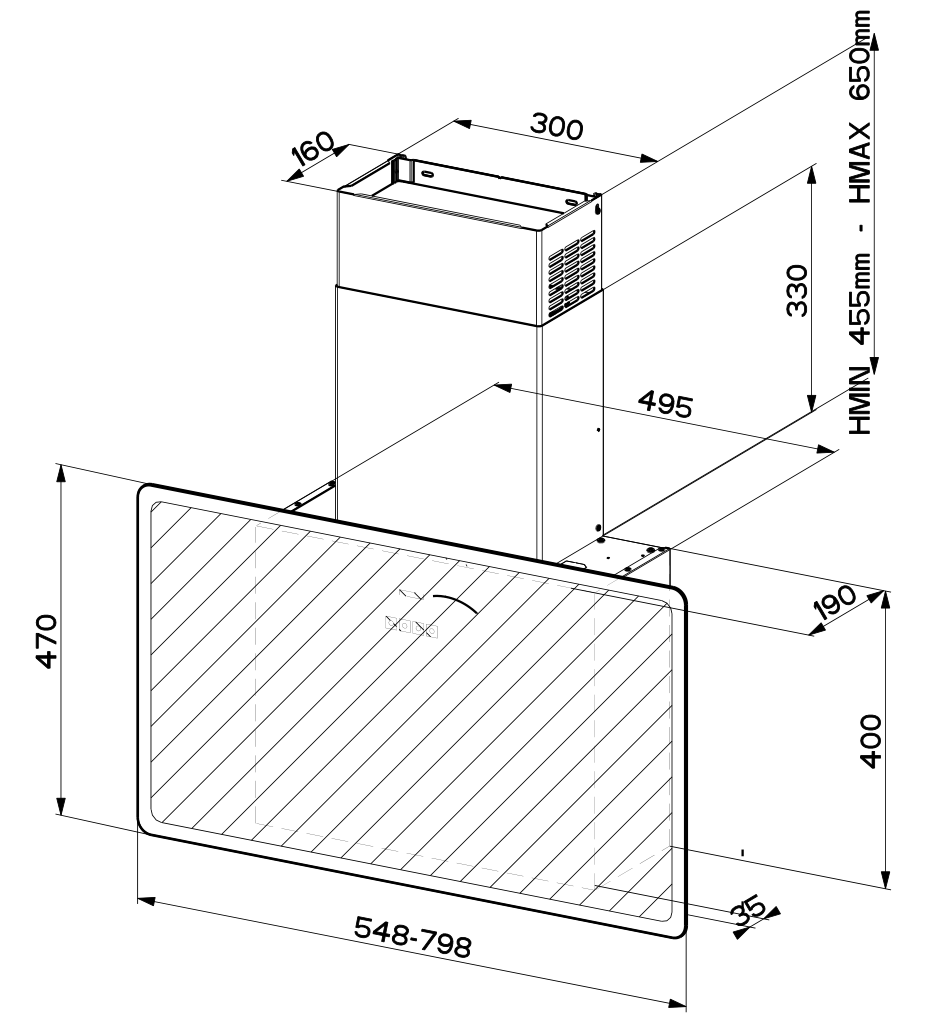 Вытяжка настенная Faber V-AIR FLAT KL A80