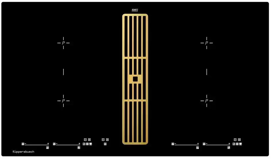 Индукционная варочная панель с вытяжкой Kuppersbusch KMI 9800.0 SR Gold (отгружается KMI 9800.0 SR+Z