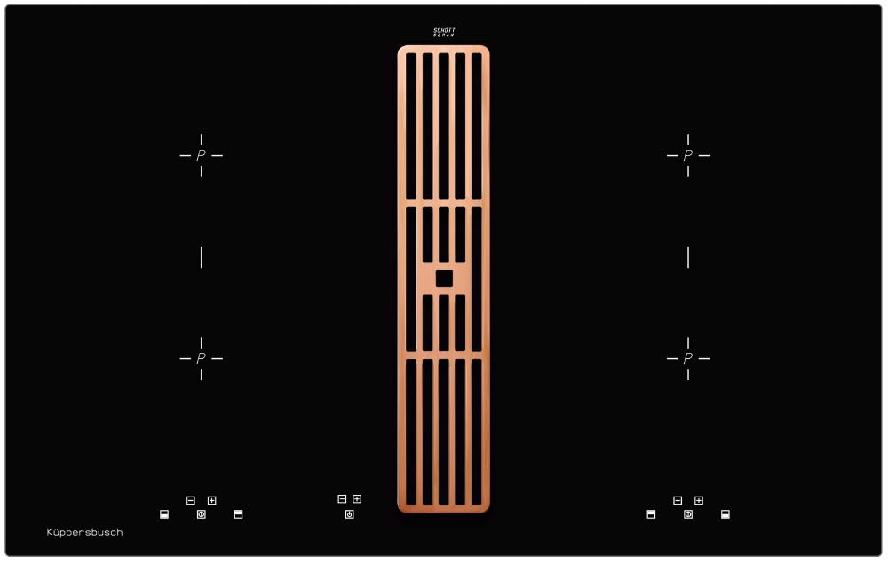 Индукционная варочная панель с вытяжкой Kuppersbusch KMI 8500.0 SR Copper (отгружается KMI 8500.0 SR